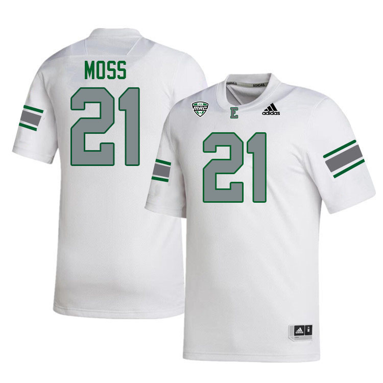 Eastern Michigan Eagles #21 Bryson Moss College Football Jerseys Stitched Sale-White